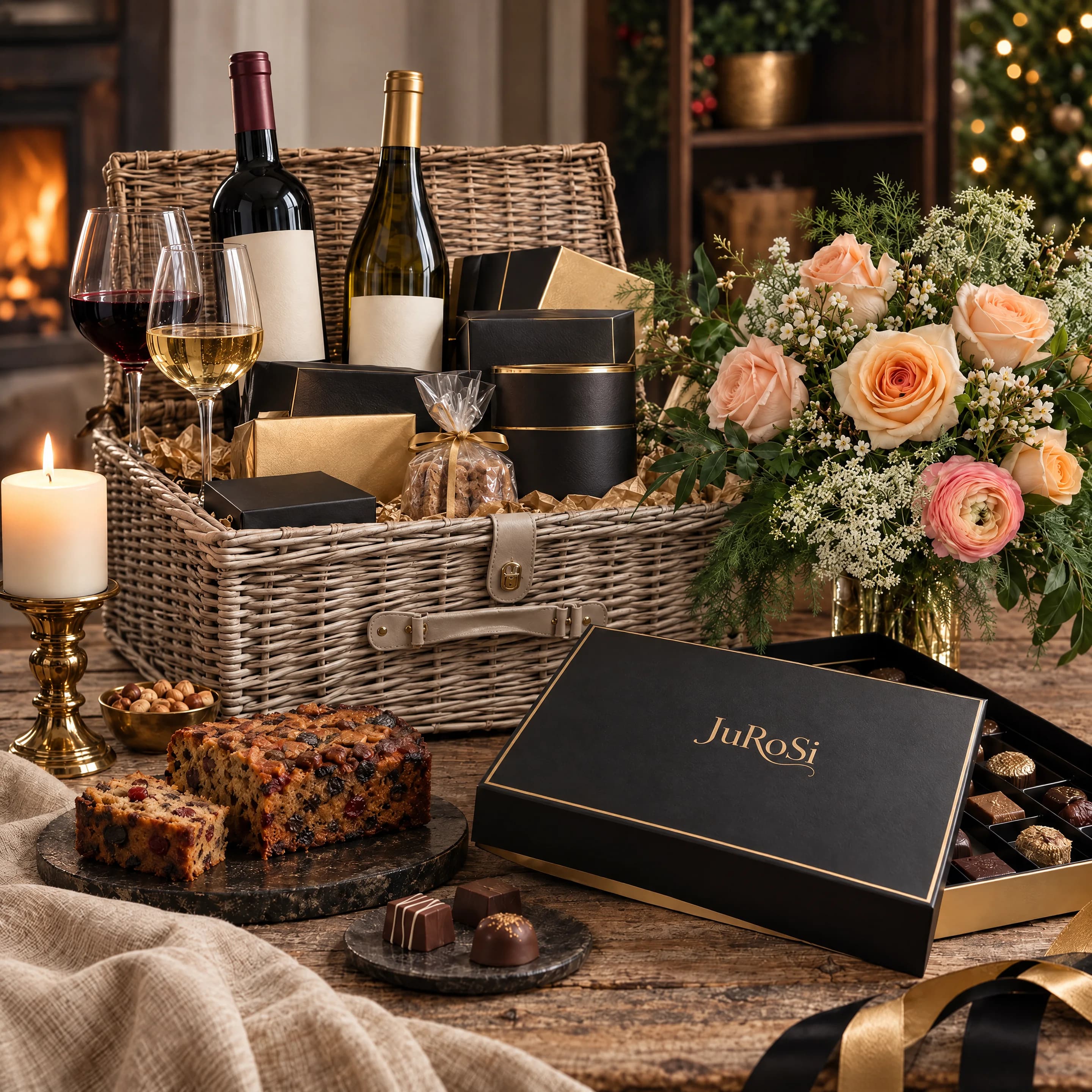 Wine & treats hamper JuRoSi presentation